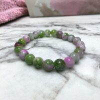 Natural Watermelon Tourmaline Crystal Bracelet